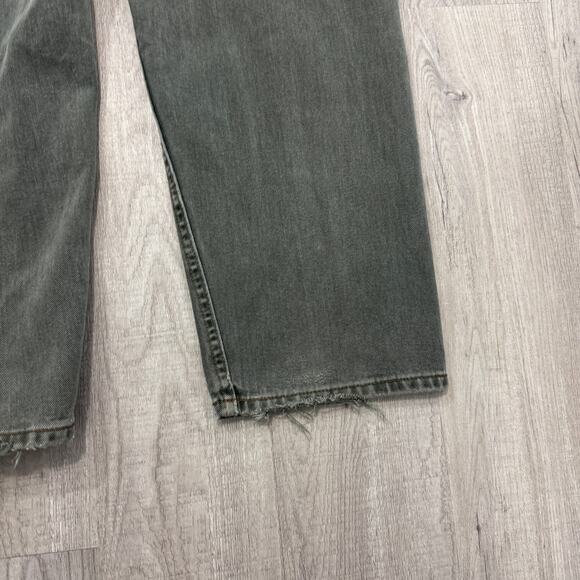 Vintage Riveted Lee Jeans Men's 38x30 Green Faded Western 90s Distressed Rodeo - Picture 7 of 12